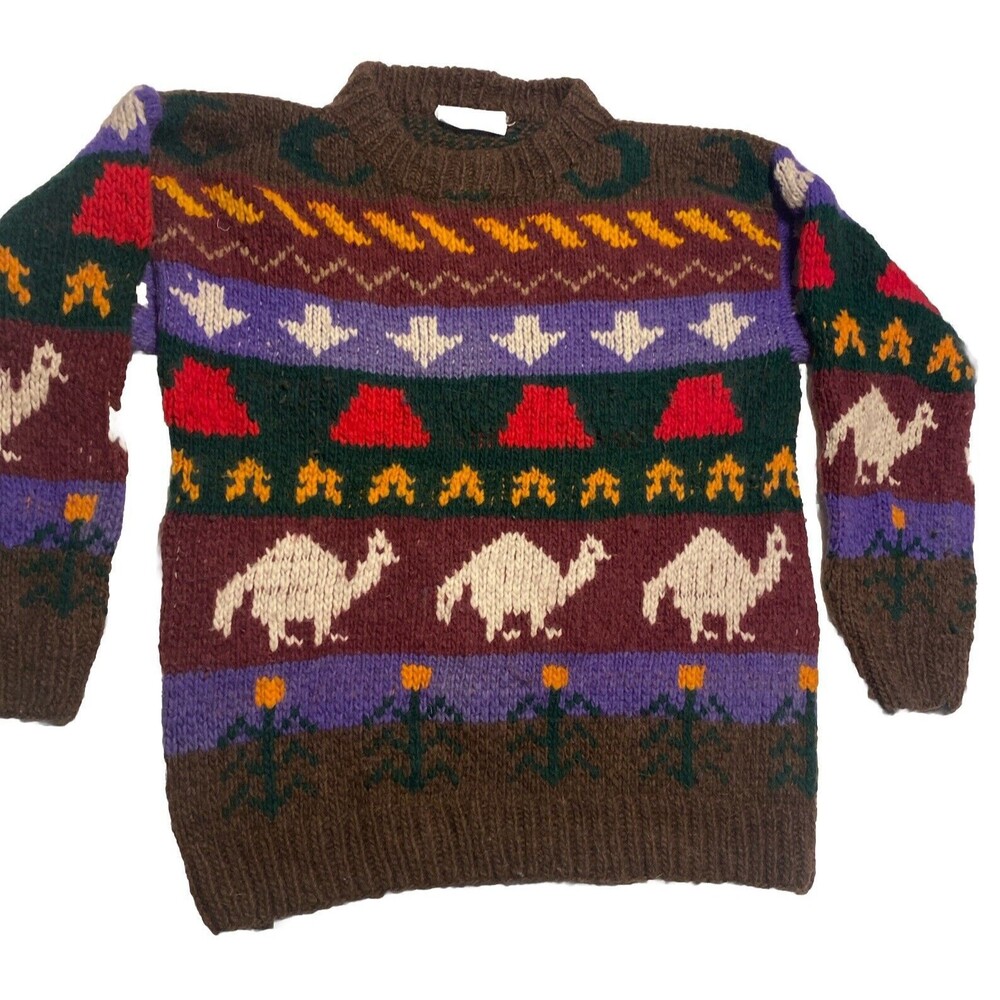 Ecuador Inkas Hand Made in Ecuador 100% Wool Patterned Sweater Warm